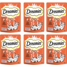 Valor Dreamies Kuru Kedi Ödül Maması, Tavuklu, (6 x 60 G)