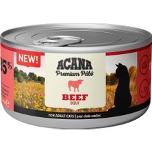 Valor Acana Premium Pate (Ezme) Konserve Yaş Kedi Maması, Sığır Etli, 85 gr