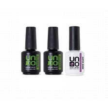 Valor Fontenay Uno Top Coat Super Shine 15ML - Uno Rubber Base Coat 15M X2 3'lü Set Şeffaf