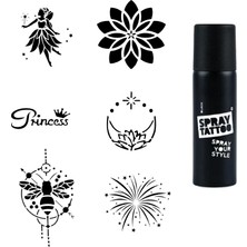 Valor Mandala ve Peri Spray Tattoo Geçici Dövme Seti Dark Siyah Sprey