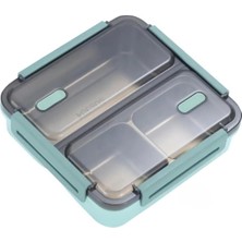 Valor Vagonlife Bento 950ML Lunchbox Tek Katlı 3 Bölmeli Çelik Sefer Tası Yemek Kutusu (Koyu Yeşil)