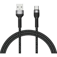 Valor Shira Serisi Type-C USB Kablo 1 Metre Siyah