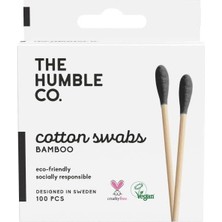 Valor The Humble Co. - Humble Brush Cotton Swabs - Black, Bambu Kulak Çubuğu Siyah, Çevre Dostu Pamuklu K