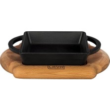 Valor Lava, Pişirme Kabı, Lv Eco P Tv 1212 K4, Kare Teller ve Ahşap Altlık, Ölçüler 12 x 12 Cm, Dökme Dem