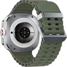 ÖNÇ - PRİME Watch 7 Ultra KR417 Rug Silikon Kordon - Koyu Yeşil