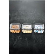 Valor Vip Ahmet Vip Ahmet VP-327 Sude Kare 3X350 ml Saklama Kabı (8), Şeffaf