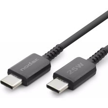 Valor Nodar 25W Usb-C To Type-C Hızlı Şarj ve Data Kablosu 1 Metre - Pd Şarj Kablosu, Siyah