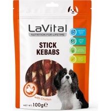 Valor Lavital Stick Kebabs Tavuk, Ördek ve Ciğerli Köpek Ödül Çubuğu 100G Yetişkin Köpekler Için Yüksek P