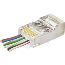Uslucan Alışveriş CAT6E Ez RJ45 Metal Konnektör 100 Adet Plastik Kutu - Şeffaf ND2423