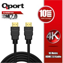 Valor QPORT-Q-HDMI102 Altın Uçlu 10 Metre 4K Hdmı2.0 Kablo
