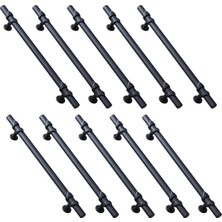 Valor 10 Adet Maça Siyah Metal Kulp 160 Mm-16 cm Mobilya Çekmece Mutfak Dolabı Dolap Kulpları Kulbu Kulpu