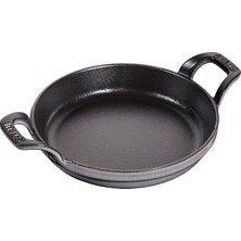 Valor Staub Toz Istiflenebilir Fırın Kabı, Yuvarlak (16 Cm, 0,4 L Içerisinde Bulunan Mat Siyah Kaplı Teps