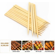 ÖNÇ - PRİME 60 Adet Ahşap Geniş Çöp Şiş - Adana Kebap Şişi - 25 cm