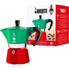Valor Bialetti - Moka Express Italia: 3 Cups Ocak Üstü Espresso Pişirici - 130ML - Karma Renk - Alüminyum
