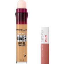 Valor Maybelline New York Instant Anti Age Eraser Kapatıcı 07 Sand & Mini Super Stay Matte Ink Likit Mat