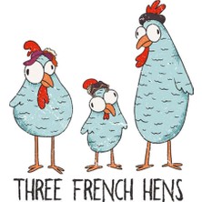 Valor Independently Published Three French Hens Three French Hens Christmas Xmas Notebook: 8.5X11 In 100