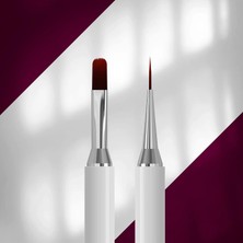 Valor Staleks Exclusive Çift Uçlu Sentetik Nail Art Jel Liner Fırçası 11-12MM Manyetik Kapaklı Nbx-06/11