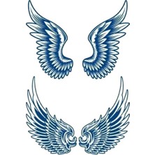 Valor Kanat 18X11 cm 1 Ay Kalıcı Yarı Kalıcı Geçici Dövme Yapıştırma Dövme