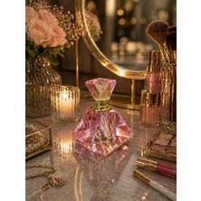 Valor Crystal Pink Diamond Dekoratif Parfüm Şişesi – Lüks Makyaj Masası Aksesuarı & Hediye Ürünü
