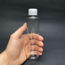 Valor 150 cc Şeffaf Silindir Küt Boyunlu Plastik Şişe - Beyaz Plastik Kapaklı- 150ML Pet Şişe x 10 Adet