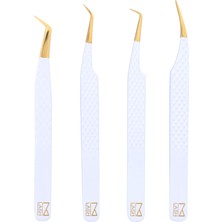 Valor M Lash Kirpik Uzatma Cımbızları (4'lü Set) - Kirpik Uzantıları Için Profesyonel ve Hassas Kirpik Cı