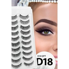 Valor Ruby Face Doğal Görünümlü Ipek Bütün 10LU Takma Kirpik Seti- 10 Çift Gerçek Takma Kirpik- Model: D1