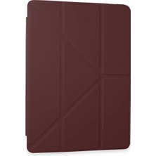 ÖNÇ - PRİME Samsung Galaxy Tab A9 Kılıf Kalemlikli Mars Tablet Kılıfı - Mürdüm