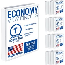 Valor Samsill Economy View Yuvarlak Halkalı Ciltleme Beyaz, 12 Adet 2,54 cm Beyaz