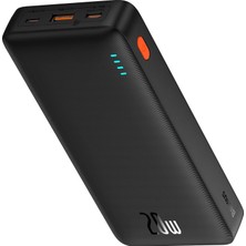 Valor Os-Baseus Airpow Hızlı Şarj Power Bank 20000MAH 20W, Siyah (Usb To Type-C 50CM Siyah Kablo Dahil)