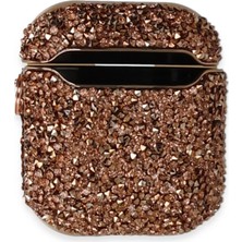ÖNÇ - PRİME Airpods 2 (2.nesil) Mira Taşlı Kılıf - Rose Gold