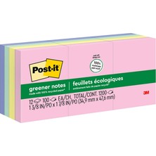 Valor Post-It Daha Yeşil Açılır Notlar, 3,8x5,08 Cm, 12 Ped, Amerika'nın 1 Numaralı Favori Yapışkan Notla