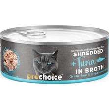 Valor Prochoice Deluxe Shredded, Tahılsız, Hipoalerjenik, Tiftiklenmiş Tuna Balıklı Yaş Kedi Maması, 70 G