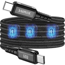 Valor Sunix 60W Mıknatıslı Usb-C Data ve Şarj Kablosu Ip-25