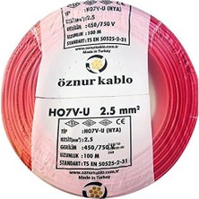 Valor Öznur Kablo 2,5mm2 Nya Tek Damar Kırmızı 100