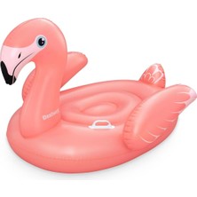 Valor Bestway Pink Flamingo Yüzme Havuzu, Çocuklar Için Şişirilebilir Binicilik, Saplı