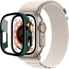 ÖNÇ - PRİME Watch Ultra 49MM Desert Camlı Kasa Ekran Koruyucu - Koyu Yeşil