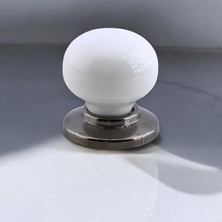 Valor Tere Porselen Füme Beyaz Düğme Mobilya Mutfak Çekmece Dolap Dolabı Kulpu Kulbu Kulpları