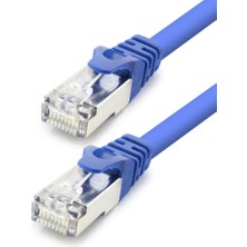 Uslucan Alışveriş Cat7 Ethernet Patch Kablosu 10 Gbps 600 Mhz 30 cm - Mavi HDX5097
