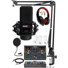 Valor Midex MX-2020 Titanium Set Efektli Ses Kartı Mikrofon Kulaklık Stand Kayıt Canlı Yayın (Pc ve Telef