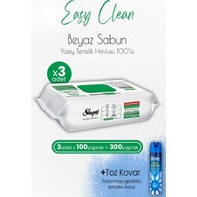 Valor Sleepy Easy Clean Yüzey Temizlik Havlusu 100' Lü x 3 Adet ve Toz Kovar