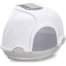 Valor Imac Gınger Kapalı Köşe Kedi Tuvaleti Gri/beyaz 52X52X44,5CM