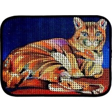 Valor Miapet Elekli Desenli Kedi Tuvalet Önü Paspası 60 x 45 cm Kaplan