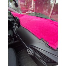 ÖNÇ - PRİME Yumuşak Tüylü Oto Torpido Bagaj Üstü Örtü Peluş Halı Fuşya Pembe 130X40CM