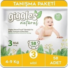 Valor Giggles Natural 3 Numara Midi 1 Paket 58 Adet