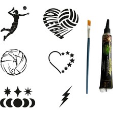 Valor Voleybol Aşkı Tüp Kına ve Fırça Hediyeli Tattoo Geçici Dövme Seti