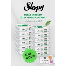 Valor Sleepy 100' Lü Beyaz Sabunlu Yüzey Havlusu 12 Al 11 Öde Hediyeli