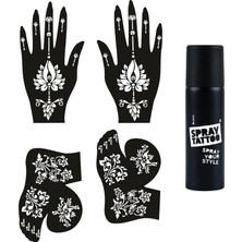 Valor Lotus Model El Ayak Geçici Dövme Seti Spray Tattoo Dark Siyah Renk