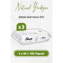 Valor Sleepy Natural Yenidoğan Islak Bebek Havlusu 60 x 3 Adet (180 Yaprak)