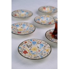 Valor Tabakevi Tabak Evi Porselen Fiori Çay Tabağı Seti 12CM 6 Parça BNS6CTPRS1217