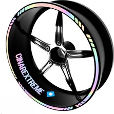 Valor Hypnotic Gökkuşağı Hologram Efektli 4 Parçalı Kesikli Motosiklet Jant Şeridi Sticker